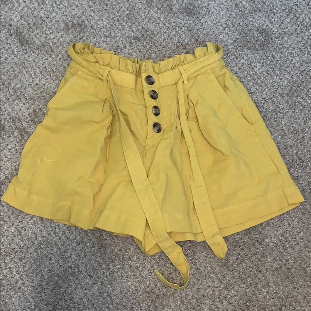 Yellow Paperbag AEO Shorts